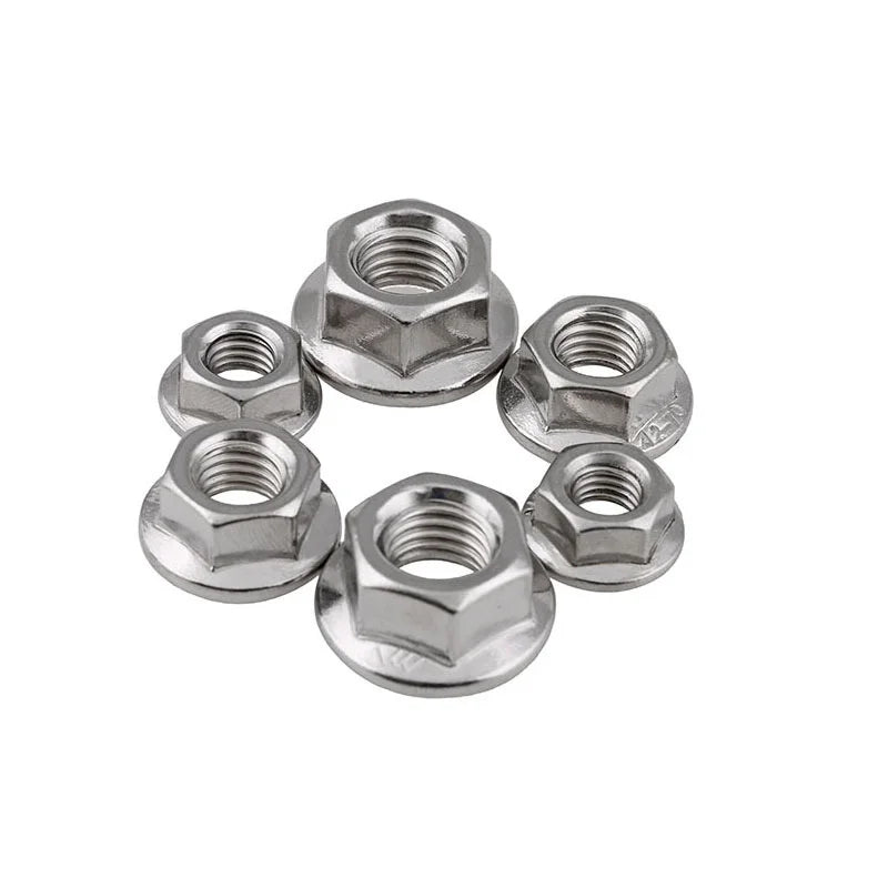 10pcs UNC Prevailing Torque Flange Hex Lock Nuts – Stainless Steel Flange Lock Nuts Richie's