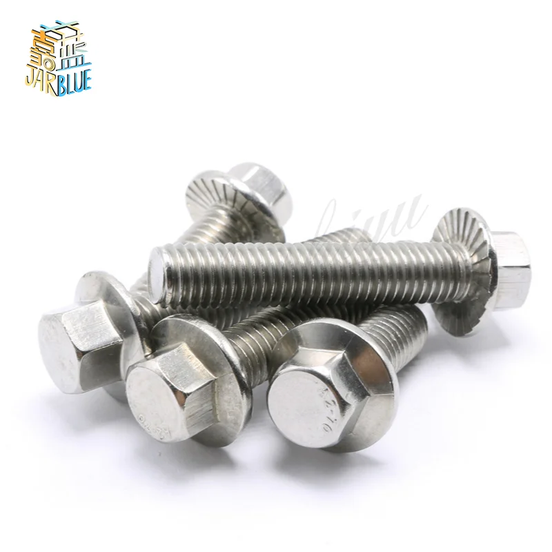 M5–M12 A2-70 304 Stainless Steel Serrated Flange Hex Bolt Flange Hex Bolt Richie's