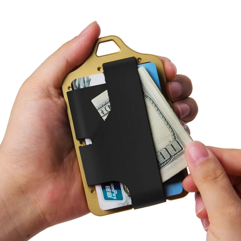 Zeeker Slim Metal Card Wallet – Genuine Leather, Holds 12+ Cards Metal Card Wallet Richie's