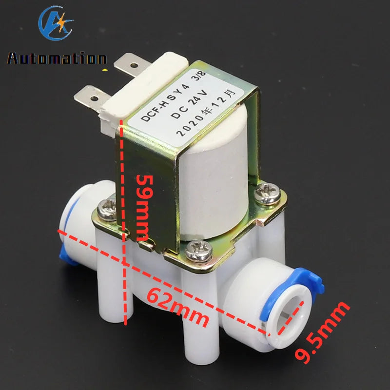 Plastic Solenoid Valve 12V 220V RO Water 3/8" Quick Plug Solenoid Valve Richie's