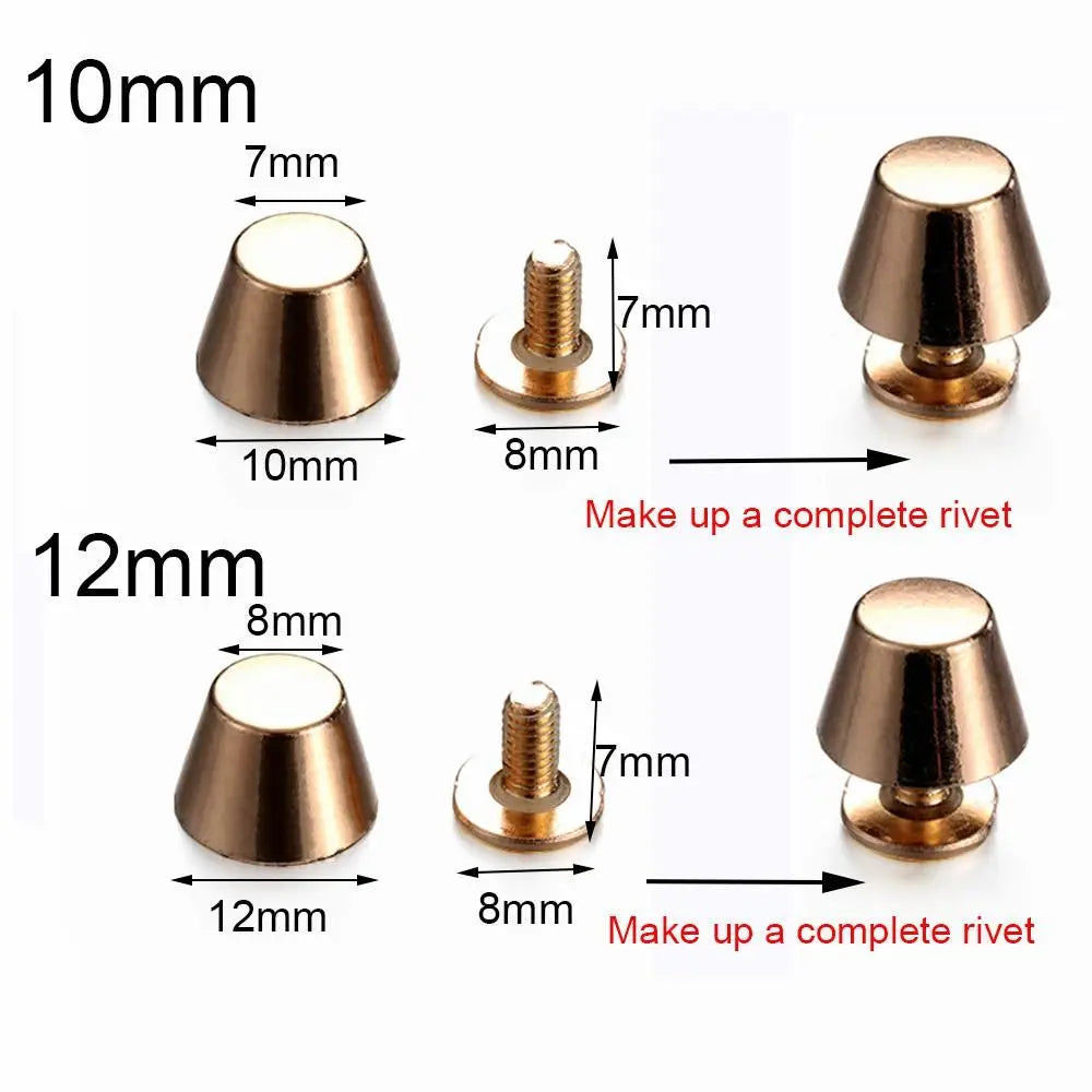 10/12mm Metal Dome Head Screw Rivets for Bags, Shoes & Crafts Craft Rivets Richie's
