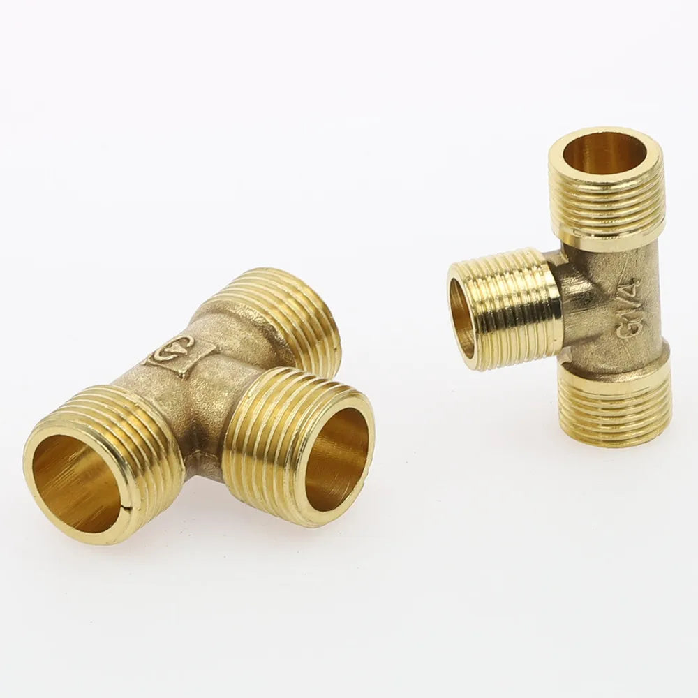 BSP Male Tee Brass Pipe Fitting 1/8" 1/4" 3/8" 1/2" – 3-Way Brass Pipe Fitting Richie's
