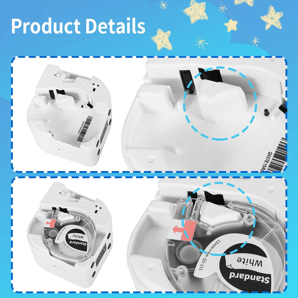 Dymo LetraTag Compatible Label Tapes 91331 for Phomemo P12 5-Pack Label Maker Tape Richie's