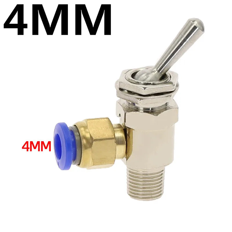 TAC2-3V Pneumatic Toggle Valve 2-Position 3-Way M5 & 1/8" Thread Pneumatic Toggle Valve Richie's TAC2-3V -PC4MM