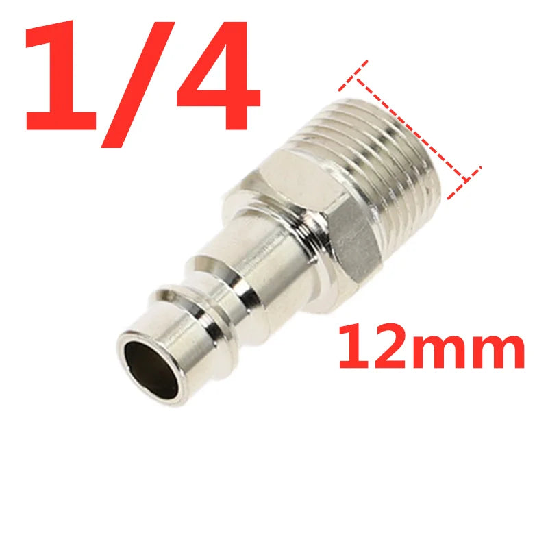 EU Type Pneumatic Quick Coupling 1/4 3/8 1/2 BSP Male Thread Pneumatic Quick Coupler Richie's PM02