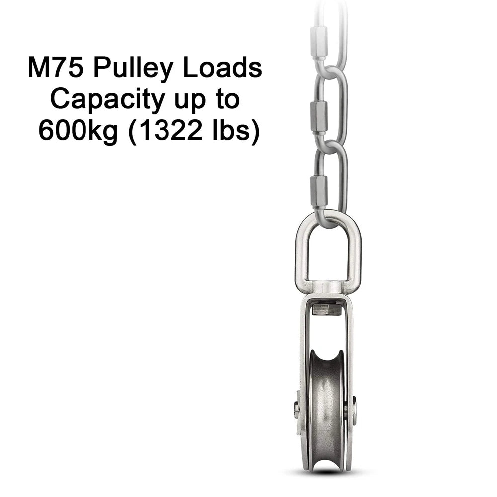 M75 Stainless Steel Swivel Pulley Block 1322 lbs Heavy Duty Hoist Swivel Pulley Block Richie's