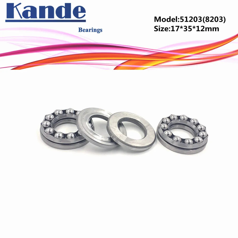 Kande 51203 Flat Thrust Ball Bearing 17x35x12mm – 4pcs Thrust Ball Bearing Richie's