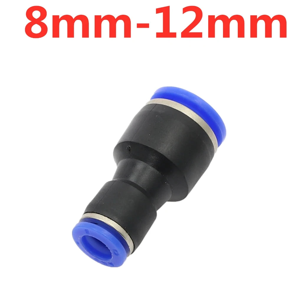 Push-In Straight Reducer Pneumatic Fitting 4mm–16mm Hose Pneumatic Hose Fitting Richie's 8mm-12mm