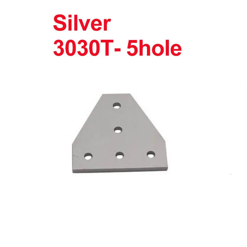 2pcs 5-Hole Corner Bracket for 2020 3030 4040 Aluminum Profile Corner Angle Bracket Richie's 3030TSilver