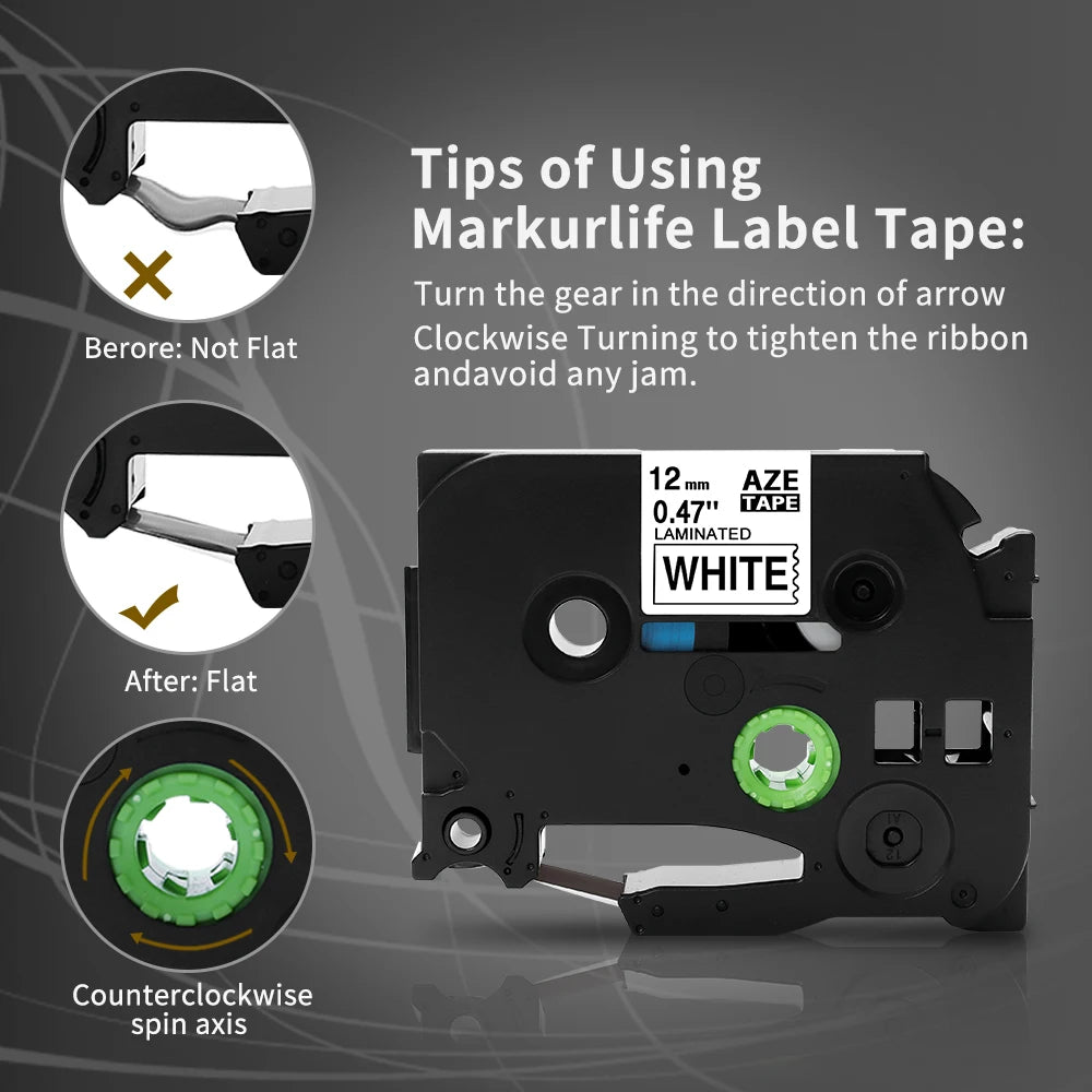 TZe-231 Compatible Brother Label Tape 12mm Black on White – Multi-Pack Label Printer Tape Richie's