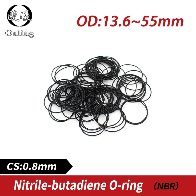 10PCS NBR Rubber O-Ring Gaskets 0.8mm CS – Multiple OD Sizes Rubber O-Ring Gaskets Richie's