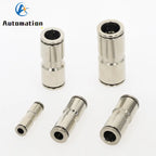 Nickel-Plated Copper Push-In Pneumatic Fittings 4–10mm OD Pneumatic Push Fitting Richie's