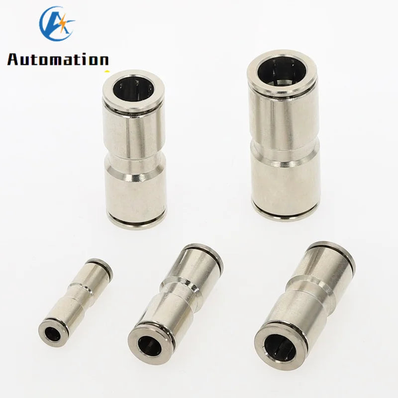 Nickel-Plated Copper Push-In Pneumatic Fittings 4–10mm OD Pneumatic Push Fitting Richie's