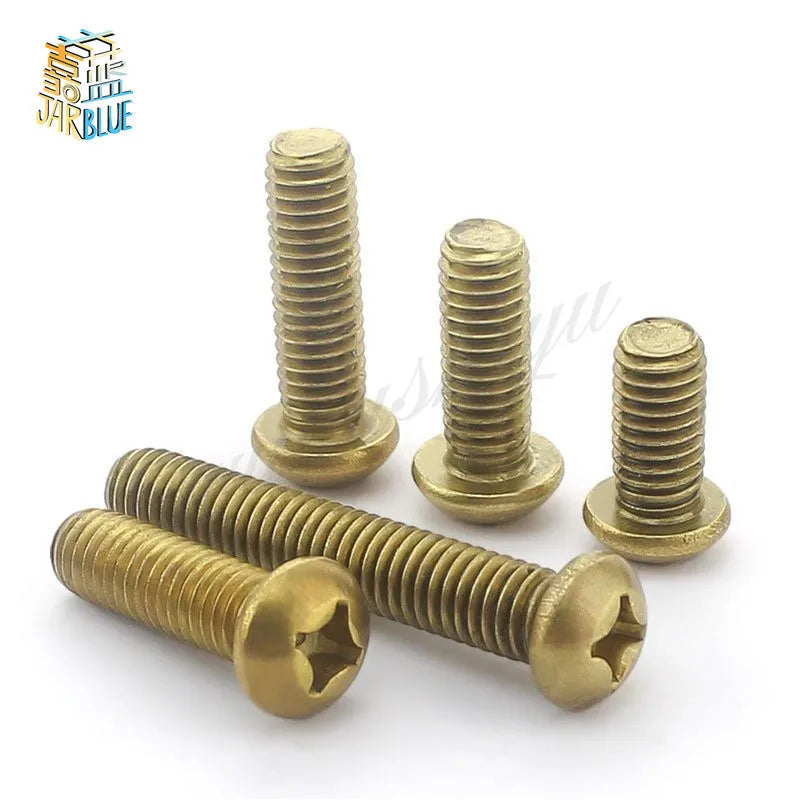 M3 M4 M5 M6 Brass Phillips Pan Head Machine Screws GB818 Brass Machine Screws Richie's M2 50pcs 45mm