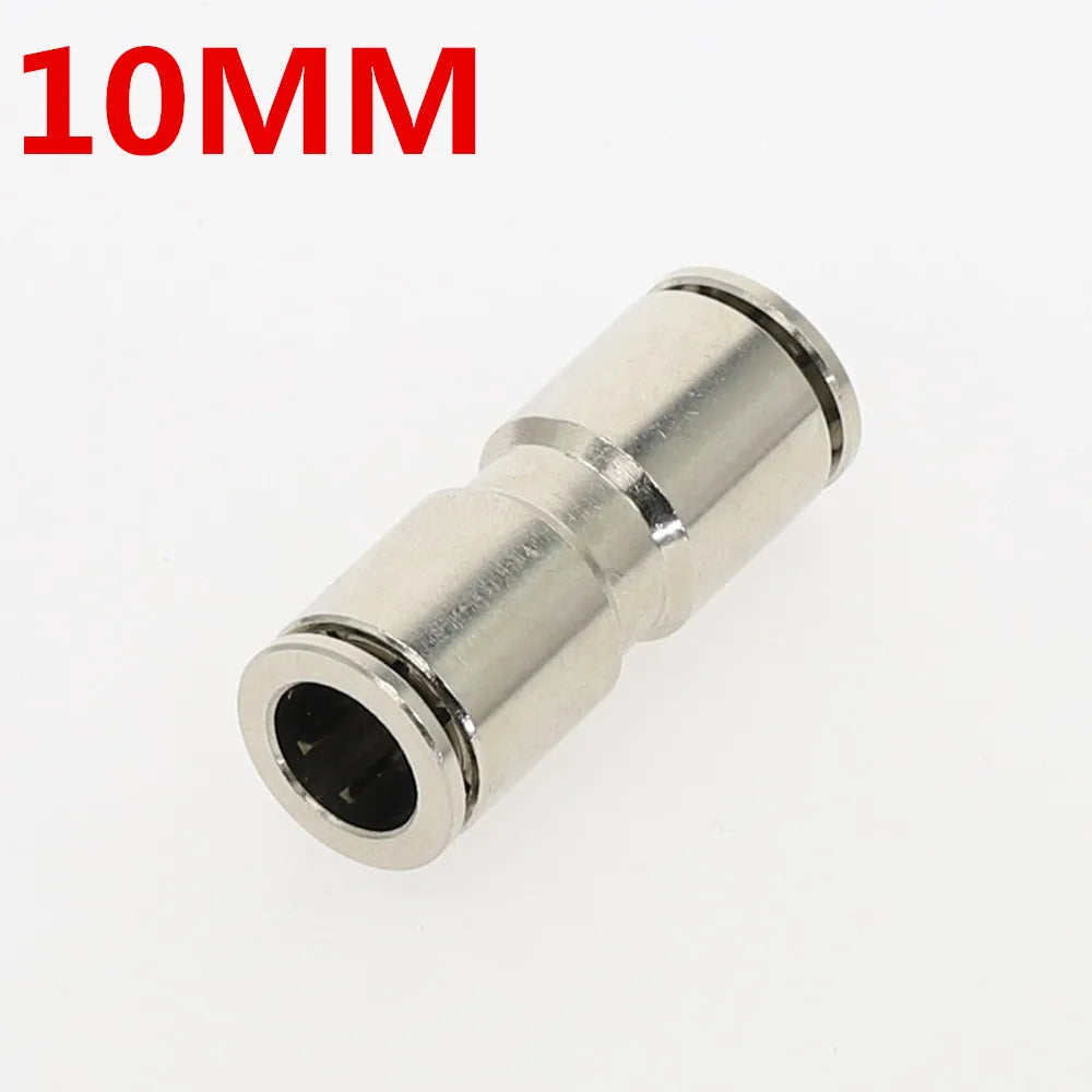 Nickel-Plated Copper Push-In Pneumatic Fittings 4–10mm OD Pneumatic Push Fitting Richie's 10mm-10mm