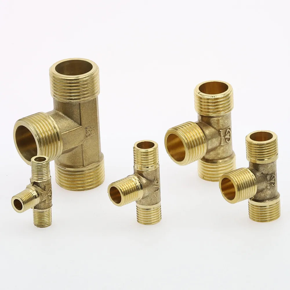 BSP Male Tee Brass Pipe Fitting 1/8" 1/4" 3/8" 1/2" – 3-Way Brass Pipe Fitting Richie's