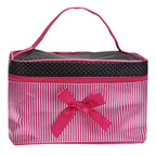 Women's Travel Bow Stripe Cosmetic Bag – Makeup Organizer Cosmetic Travel Bag Richie's