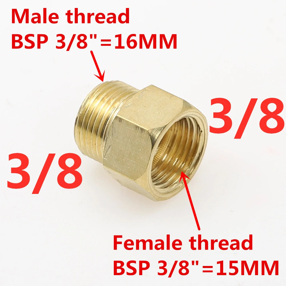 Brass BSP Male to Female Pipe Adapter 1/8"–3/4" Fitting Brass Pipe Fitting Richie's 03 M x 03 F