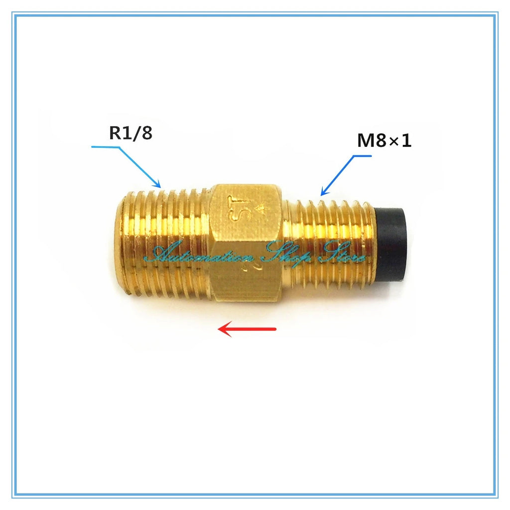 ST Copper Check Valve Oil Fitting R1/8 to M8x1 | Lubrication Check Valve Fitting Richie's