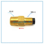 ST Copper Check Valve Oil Fitting R1/8 to M8x1 | Lubrication Check Valve Fitting Richie's