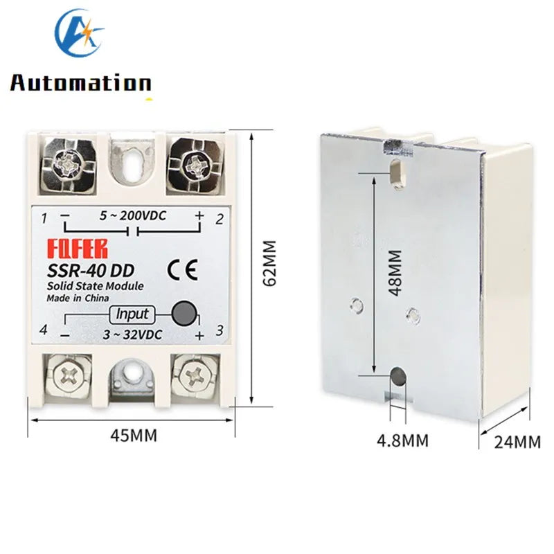 DC-DC Solid State Relay SSR 10DD 25DD 40DD Single Phase CE Solid State Relay Richie's