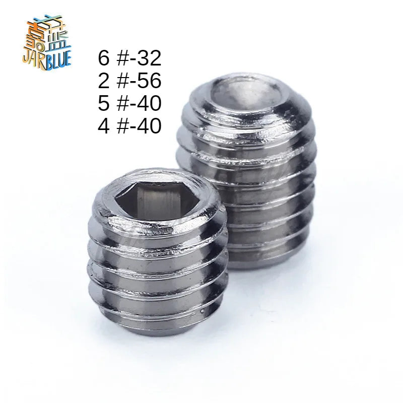 10pcs UNC Stainless Steel Grub Set Screws Hex Socket 2#-56 to 6#-32 Hex Socket Set Screws Richie's 2-56 5/8"