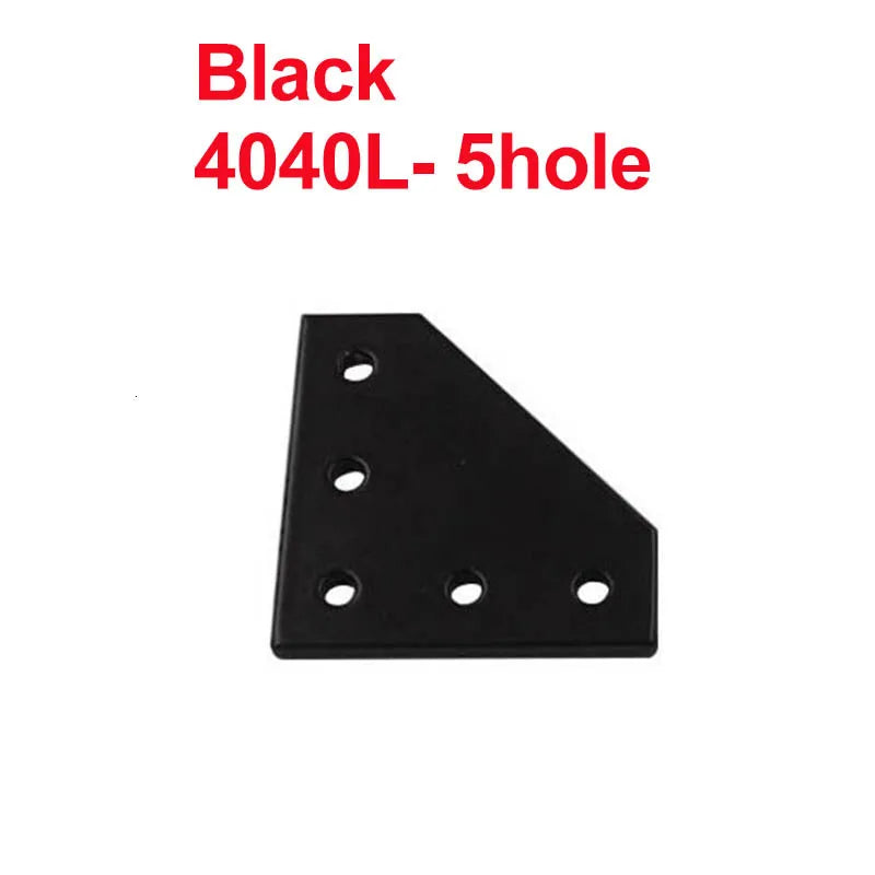 2pcs 5-Hole Corner Bracket for 2020 3030 4040 Aluminum Profile Corner Angle Bracket Richie's 4040LBlack