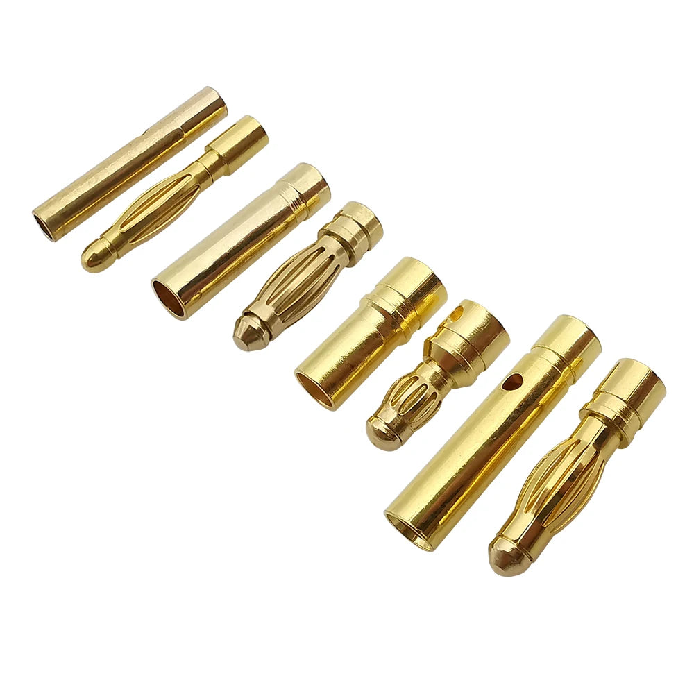 5-Pair Banana Bullet Connectors 2mm–4mm | RC Battery ESC Motor RC Bullet Connector Richie's