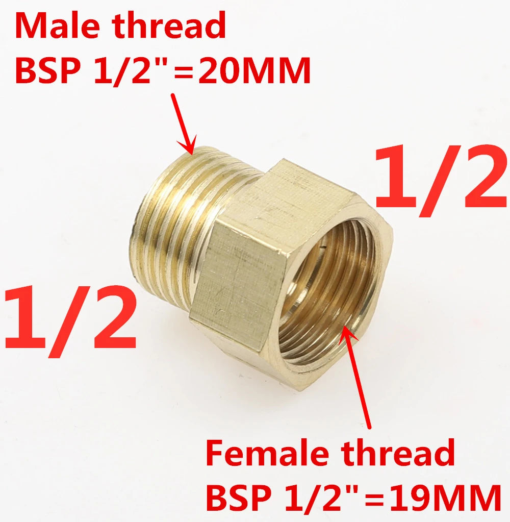Brass BSP Male to Female Pipe Adapter 1/8"–3/4" Fitting Brass Pipe Fitting Richie's 04 M x 04 F