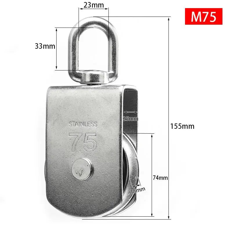 M75 Stainless Steel Swivel Pulley Block 1322 lbs Heavy Duty Hoist Swivel Pulley Block Richie's