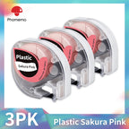 Dymo LetraTag Compatible Label Tapes 91331 for Phomemo P12 5-Pack Label Maker Tape Richie's 3PK Plastic Pink