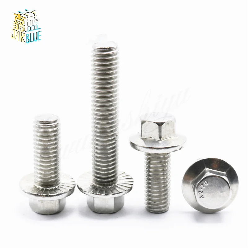 M5–M12 A2-70 304 Stainless Steel Serrated Flange Hex Bolt Flange Hex Bolt Richie's 10pcs M6 16mm