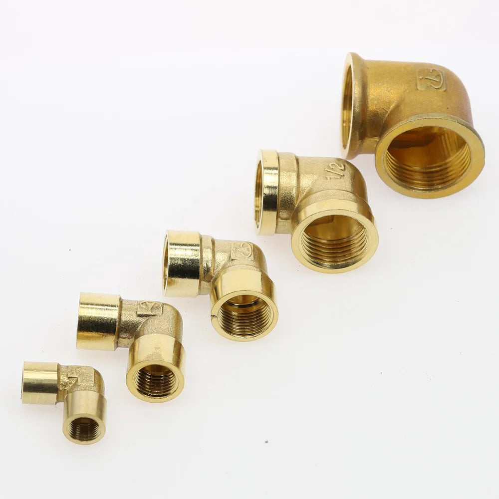 90° Brass Elbow Pipe Fitting F×F 1/8" 1/4" 3/8" 1/2" Thread Brass Pipe Fitting Richie's