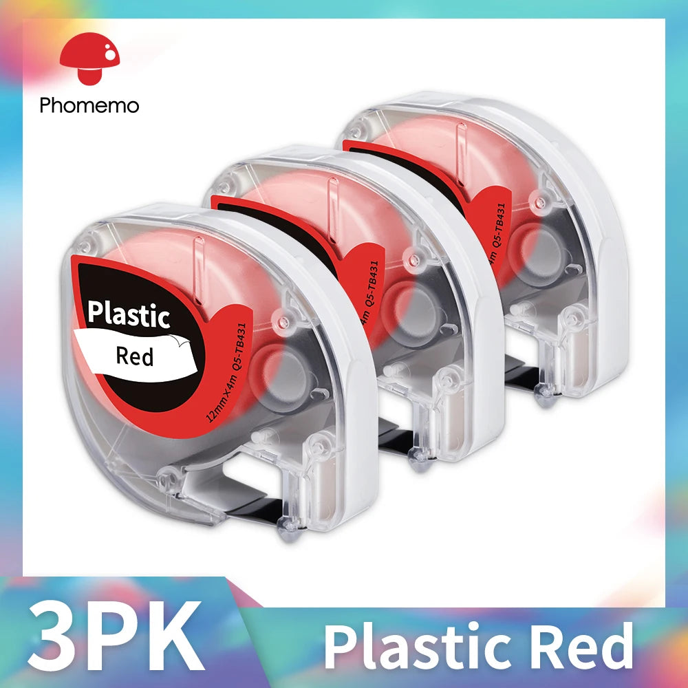 Dymo LetraTag Compatible Label Tapes 91331 for Phomemo P12 5-Pack