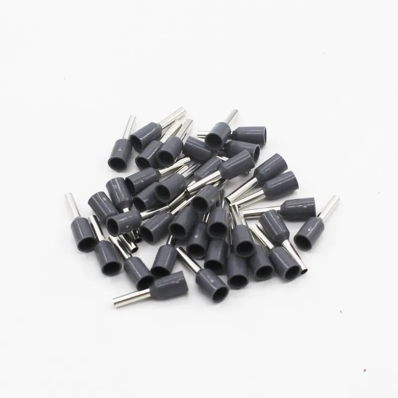 100pcs Insulated Ferrule Terminals Crimp Cord End Wire Connectors Ferrule Crimp Terminals Richie's Grey E2508
