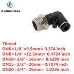 PL Elbow Pneumatic Fitting BSP Push-In Air Quick Connector Pneumatic Elbow Fitting Richie's