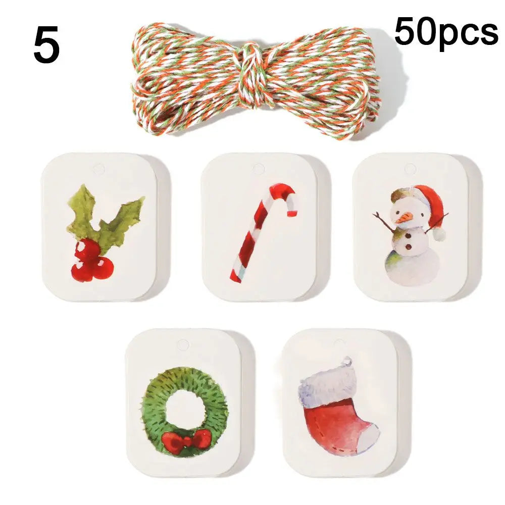 48/50pcs Kraft Paper Christmas Gift Tags with String Kraft Gift Tags Richie's 5