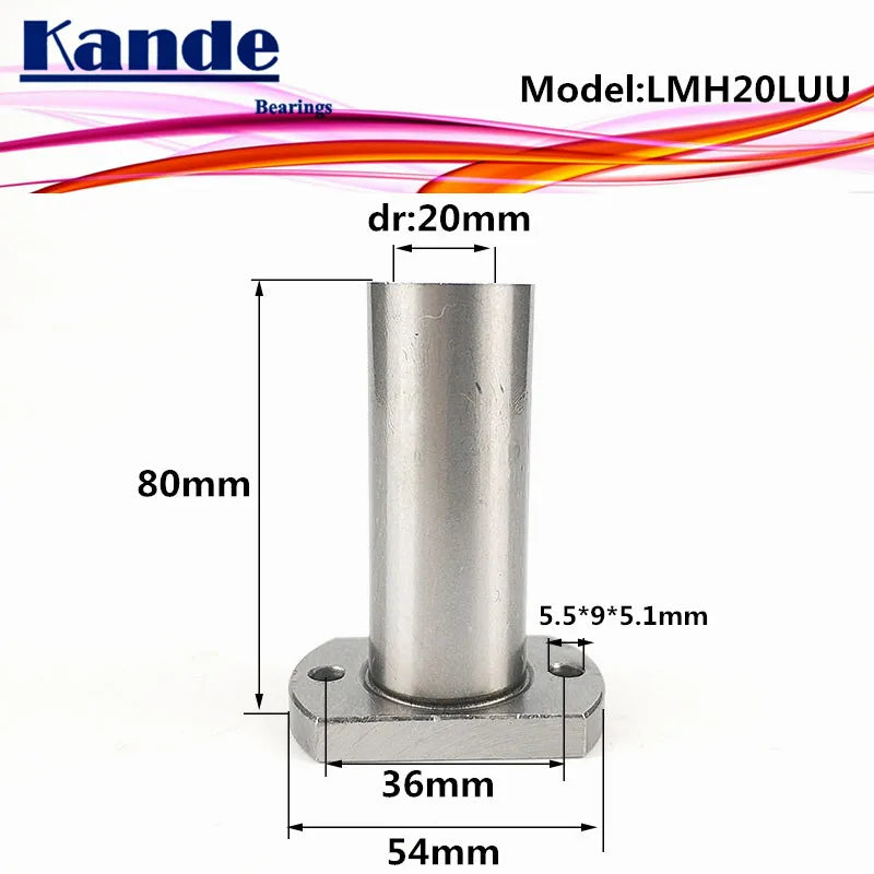 LMH20LUU Oval Flange Linear Ball Bearing 20mm – 2 Pcs Linear Ball Bearing Richie's Default Title