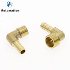 90° Brass Hose Barb Elbow Fitting 6–19mm, 1/8"–1/2" Male Thread Brass Hose Fitting Richie's