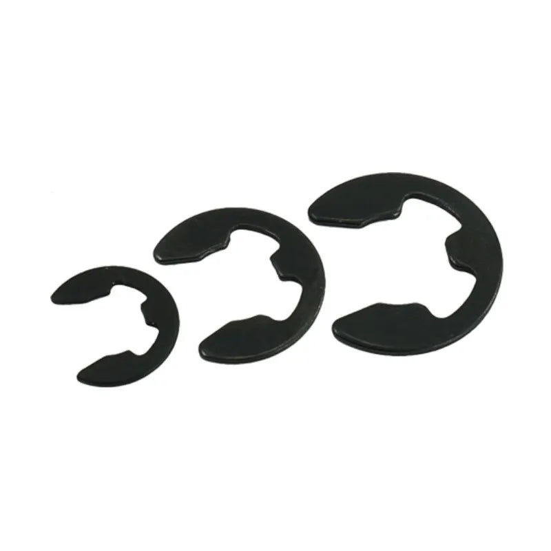 Black Steel E-Clip Safety Rings M1.2–M15 | 10/50/100 Pack Retaining E-Clips Richie's
