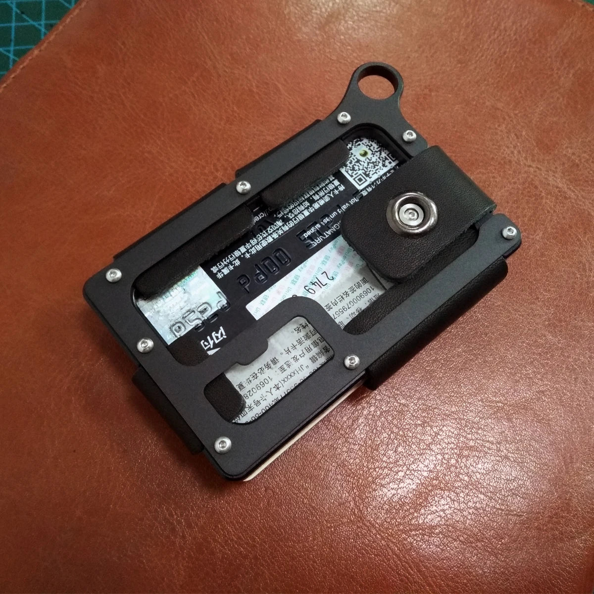 Zeeker Minimalist Tactical Front Pocket Wallet | Leather & Steel Tactical Slim Wallet Richie's