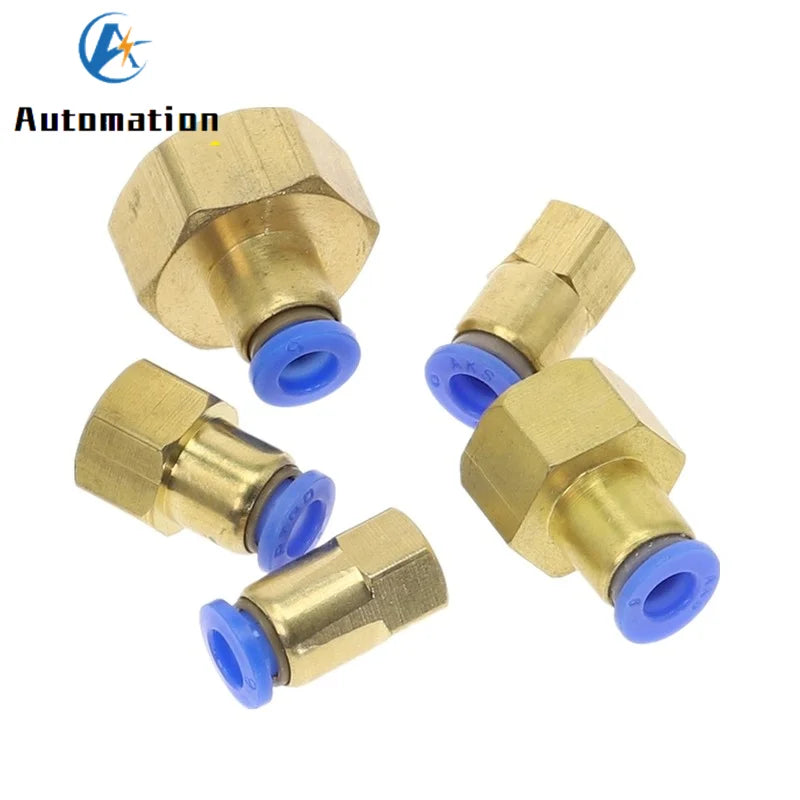 Brass Pneumatic Quick Connector BSP Female Thread Air Pipe Fitting Pneumatic Air Fitting Richie's PCF-4mm 1/4"