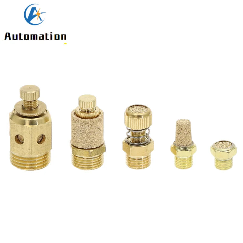Brass Pneumatic Exhaust Muffler BSP 1/8 1/4 3/8 1/2 Silencer Pneumatic Muffler Fitting Richie's