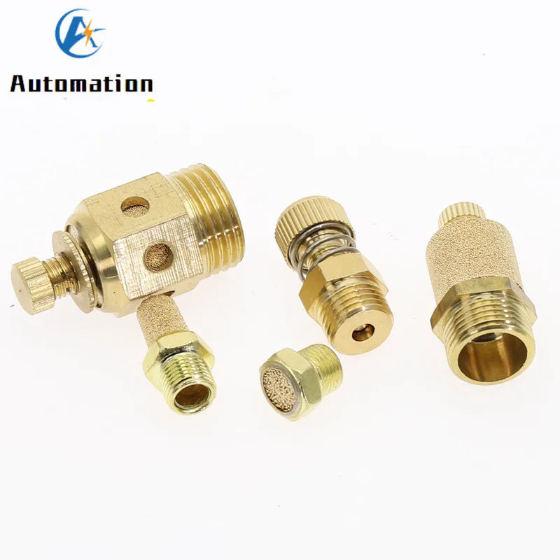 Brass Pneumatic Exhaust Muffler BSP 1/8 1/4 3/8 1/2 Silencer Pneumatic Muffler Fitting Richie's