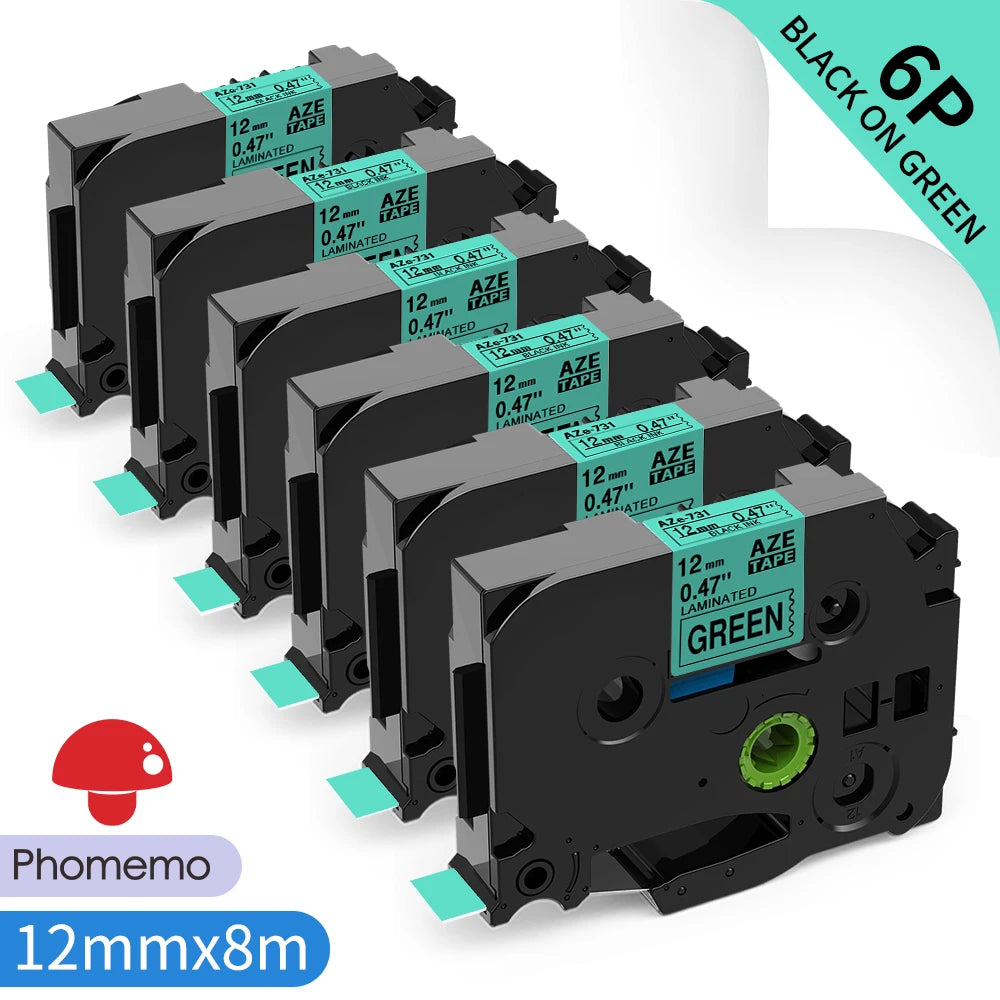 TZe-231 Compatible Brother Label Tape 12mm Black on White – Multi-Pack