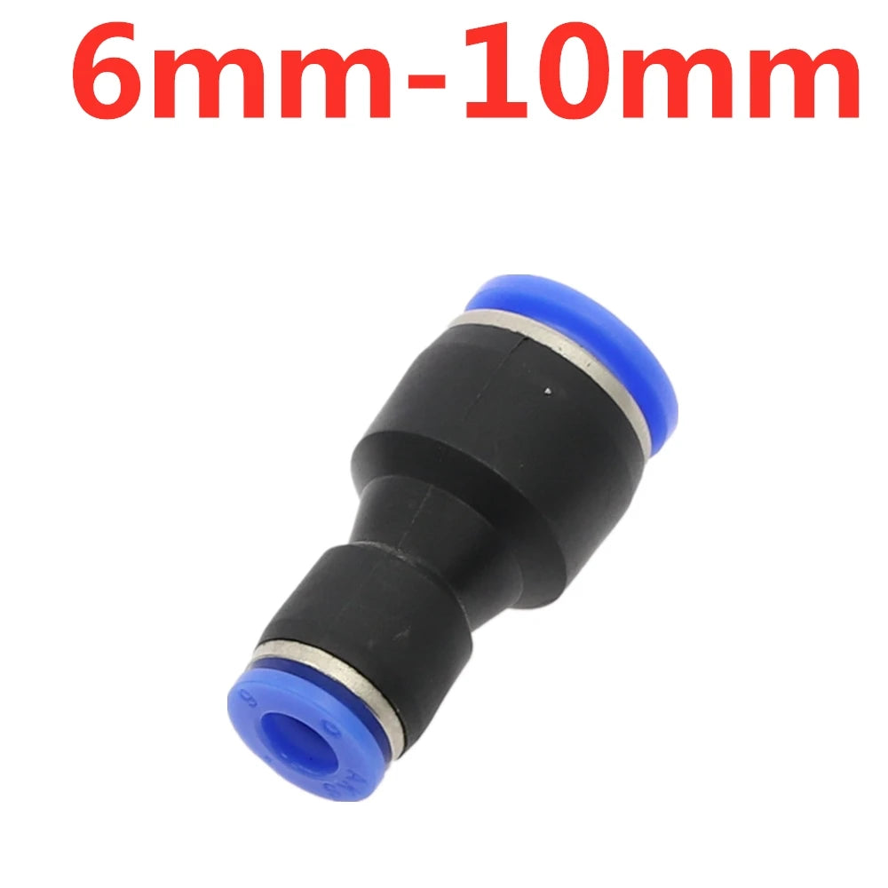 Push-In Straight Reducer Pneumatic Fitting 4mm–16mm Hose Pneumatic Hose Fitting Richie's 6mm-10mm