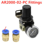 AR2000-02 G1/4" Pneumatic Pressure Regulator with EU Fittings Pneumatic Pressure Regulator Richie's AR2000-02-PC 14MM