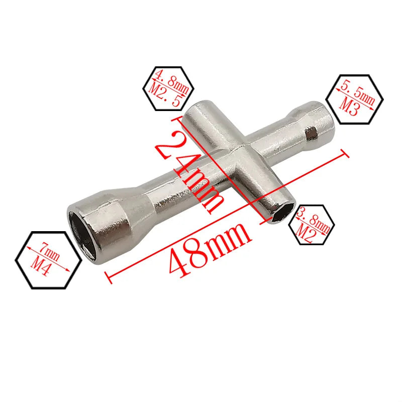 2Pcs Mini Hex Spanner Wrench Set M2 M2.5 M3 M4 Socket Nut Tool Hex Spanner Wrench Set Richie's