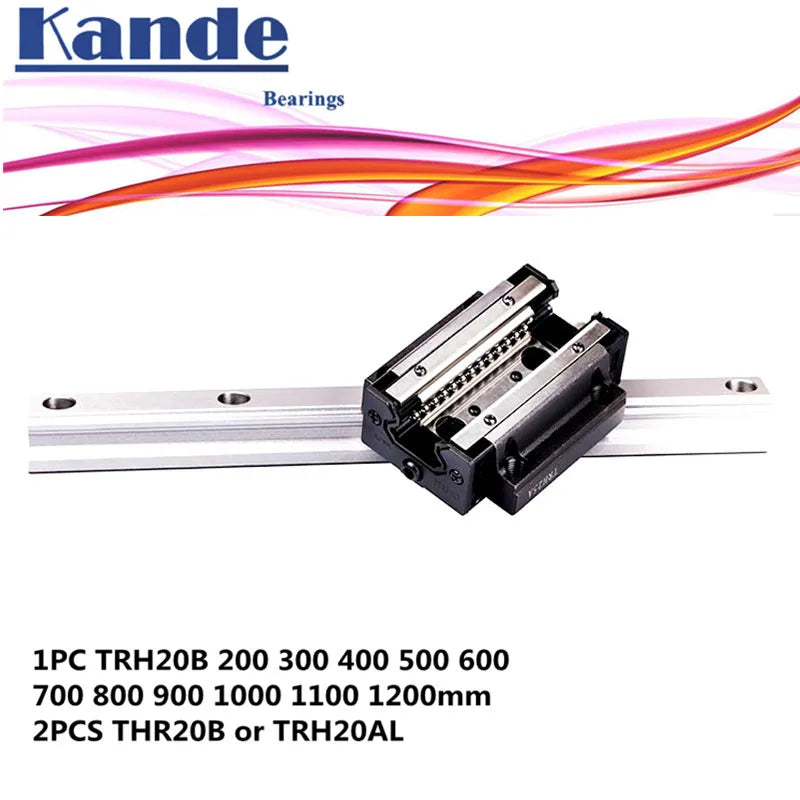 TRH20 Linear Guide Rail + 2 Blocks for CNC – 300–1000mm Linear Guide Rail Richie's