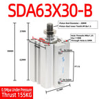 SDA63 Compact Pneumatic Air Cylinder 63mm Bore – SDA-B Series Pneumatic Air Cylinder Richie's Stroke 30mm Bore 63mm